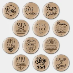 Accessoire kraft 56 mm personnalisé "Papa"