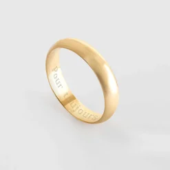 Bague alliance bombée personnalisée plaqué or 4 mm