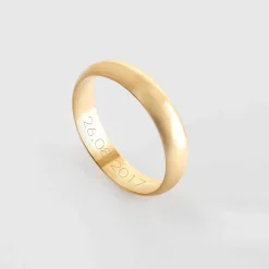 Bague alliance bombée personnalisée plaqué or 4 mm
