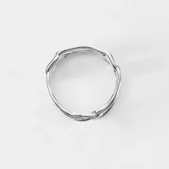 Bague chaine maille large argent
