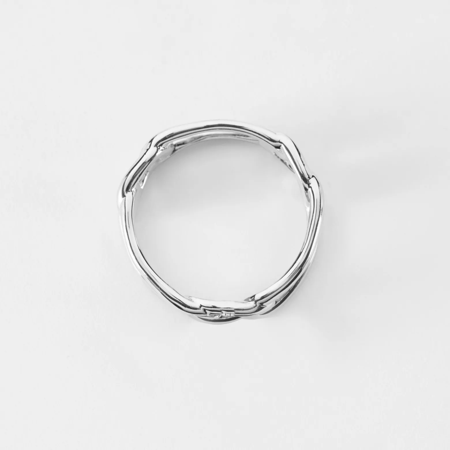 Bague chaine maille large argent