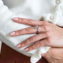 Bague chaine maille ronde argent personnalisée médaille gravée 10 mm