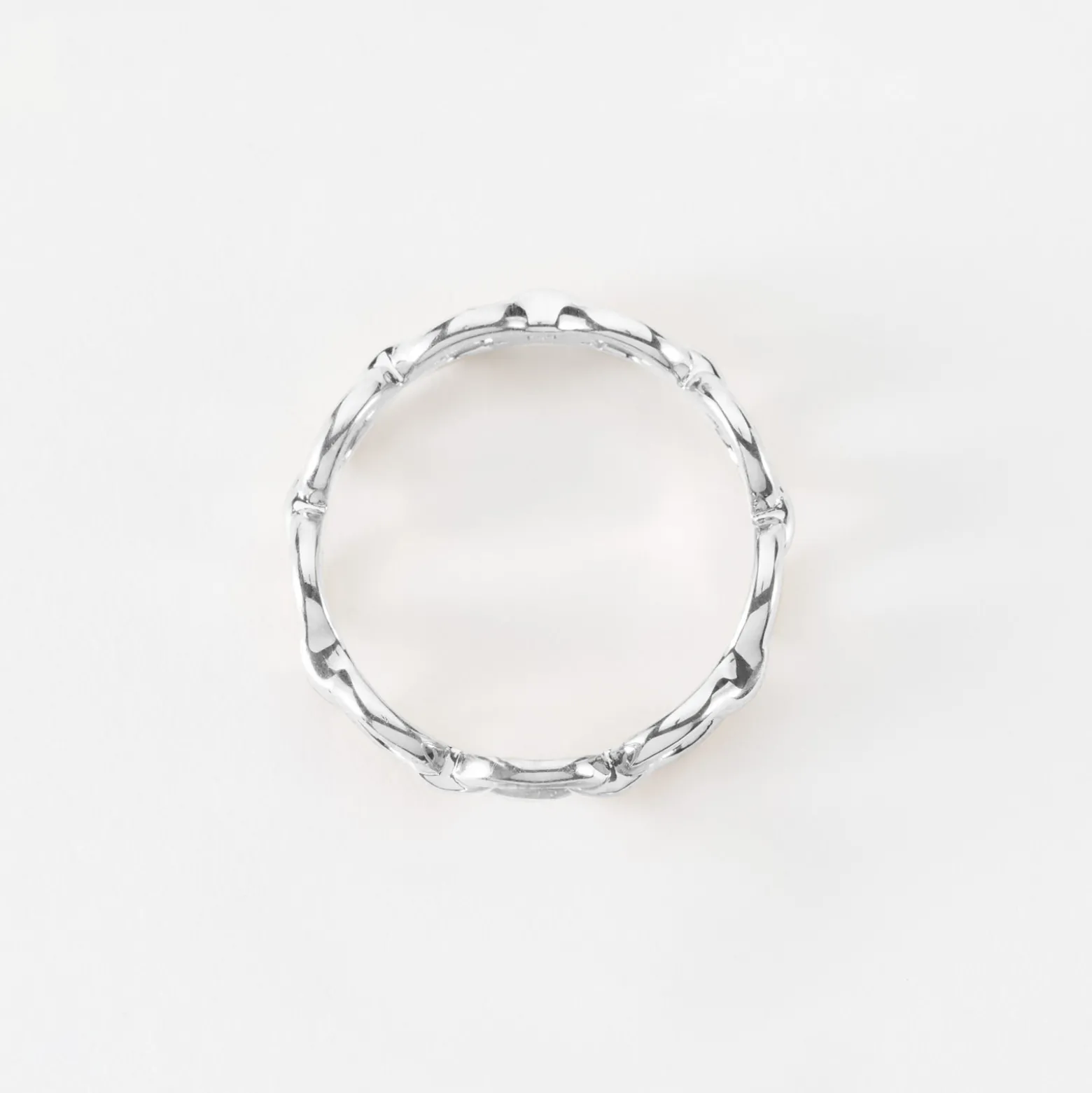 Bague chaine maille ronde argent