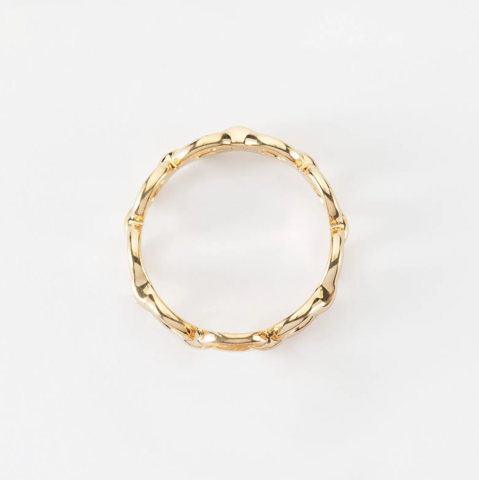 Bague chaine maille ronde plaqué or