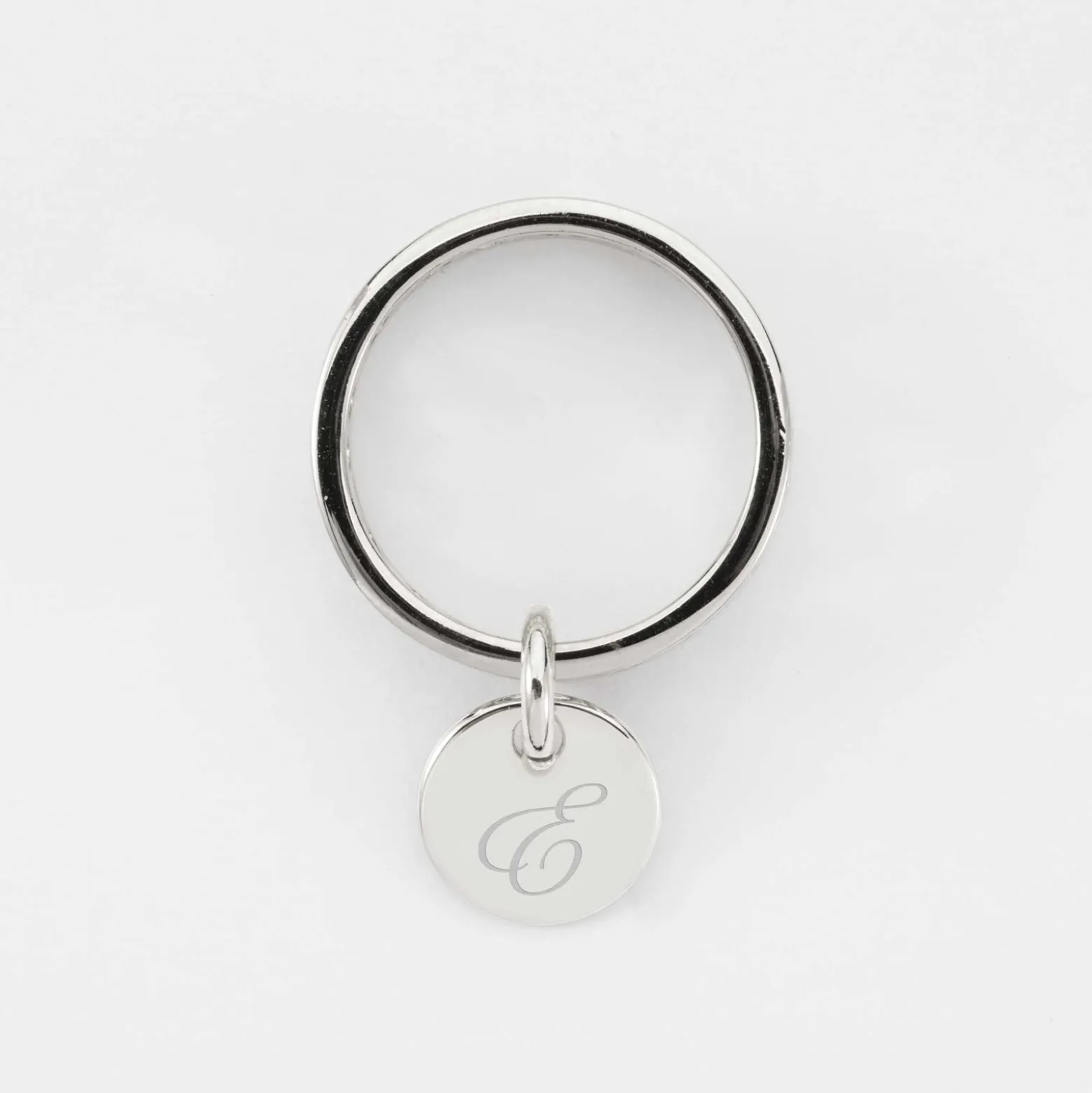 Bague coeurs ajourés personnalisée argent médaille gravée 10 mm