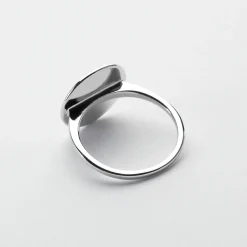 Bague Famille des mariés plateau personnalisée argent médaille gravée 15 mm