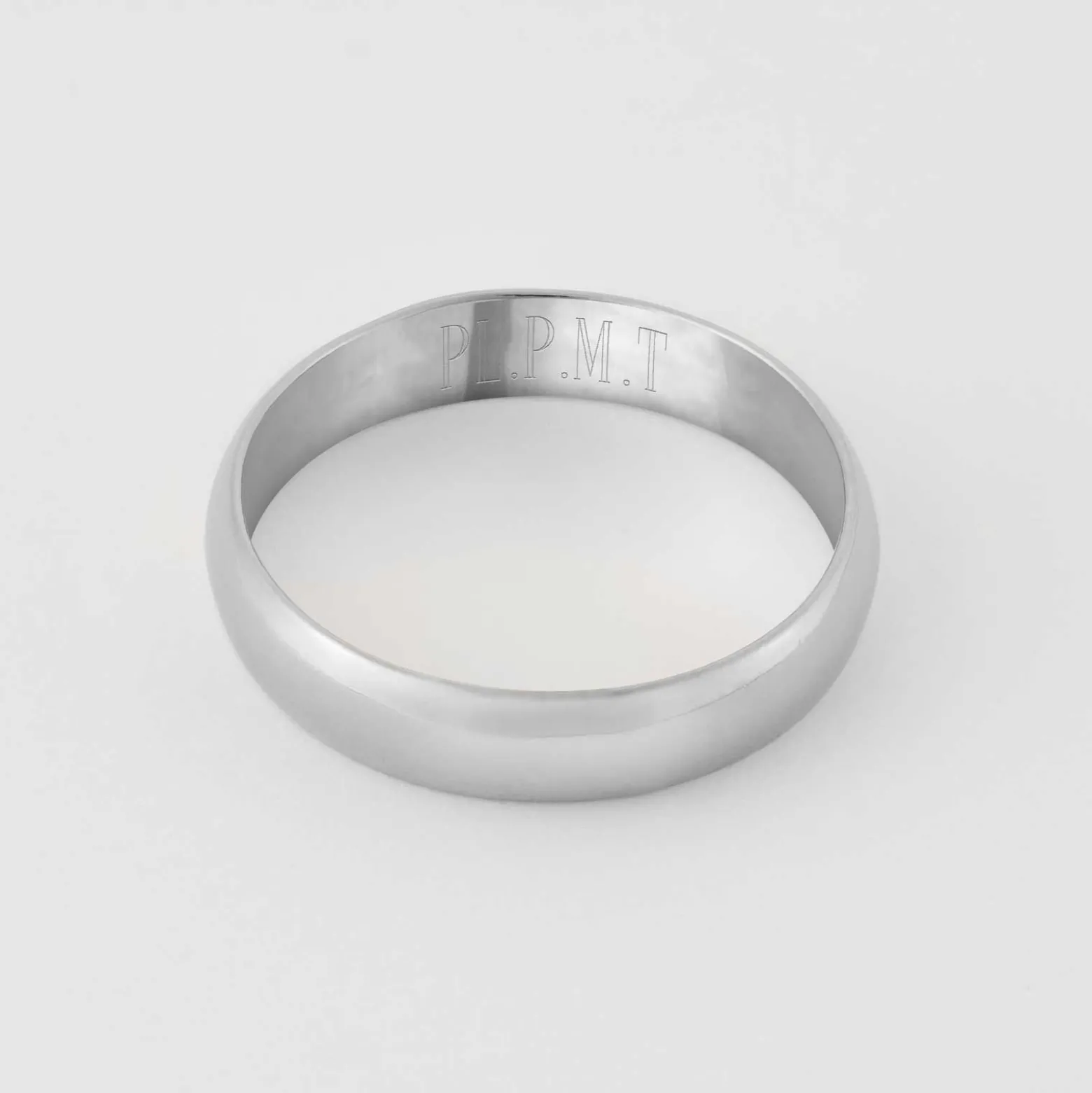 Bague homme alliance bombée personnalisée argent 4 mm
