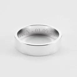 Bague homme personnalisée argent 5 mm