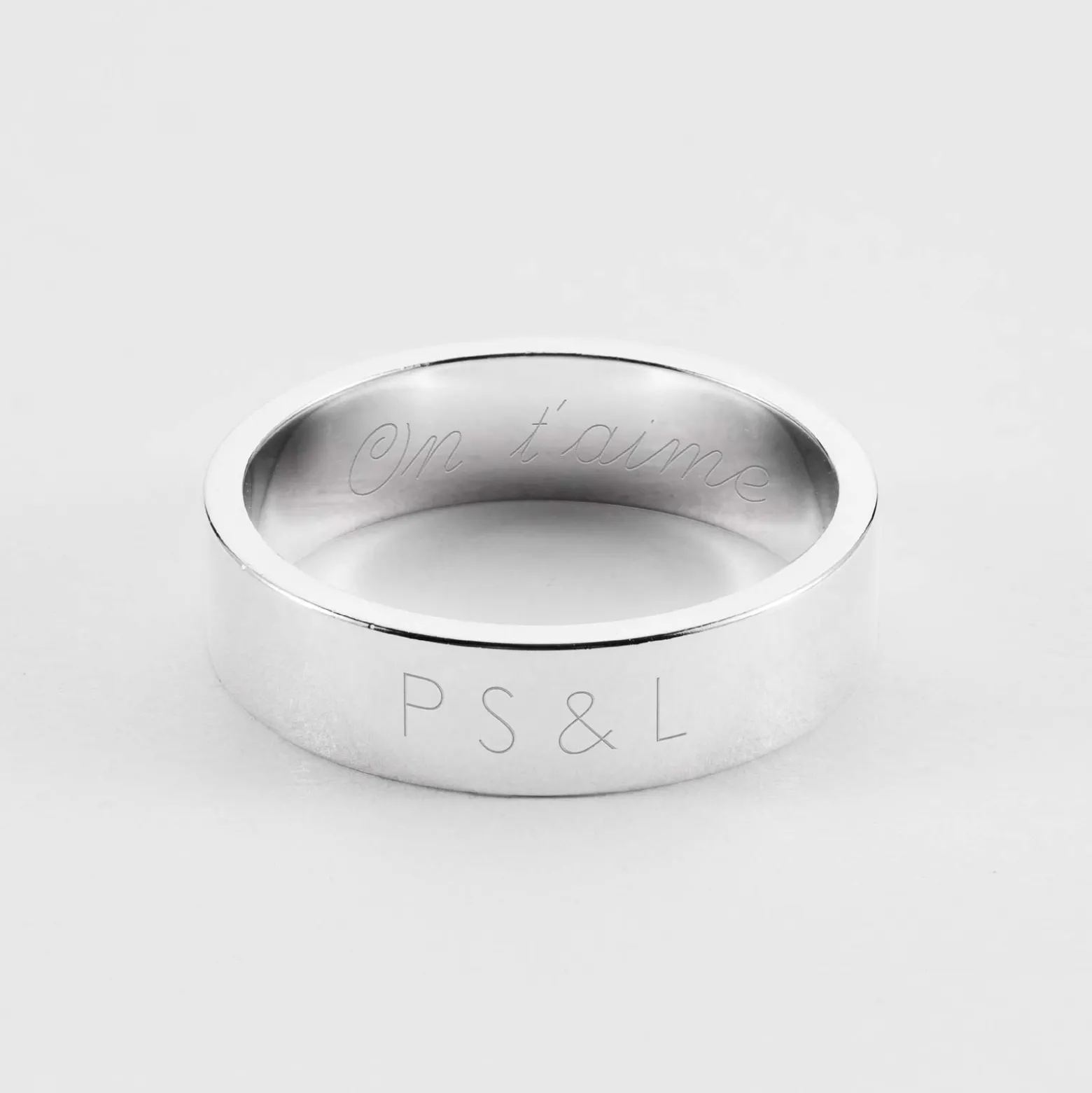 Bague homme personnalisée argent 5 mm