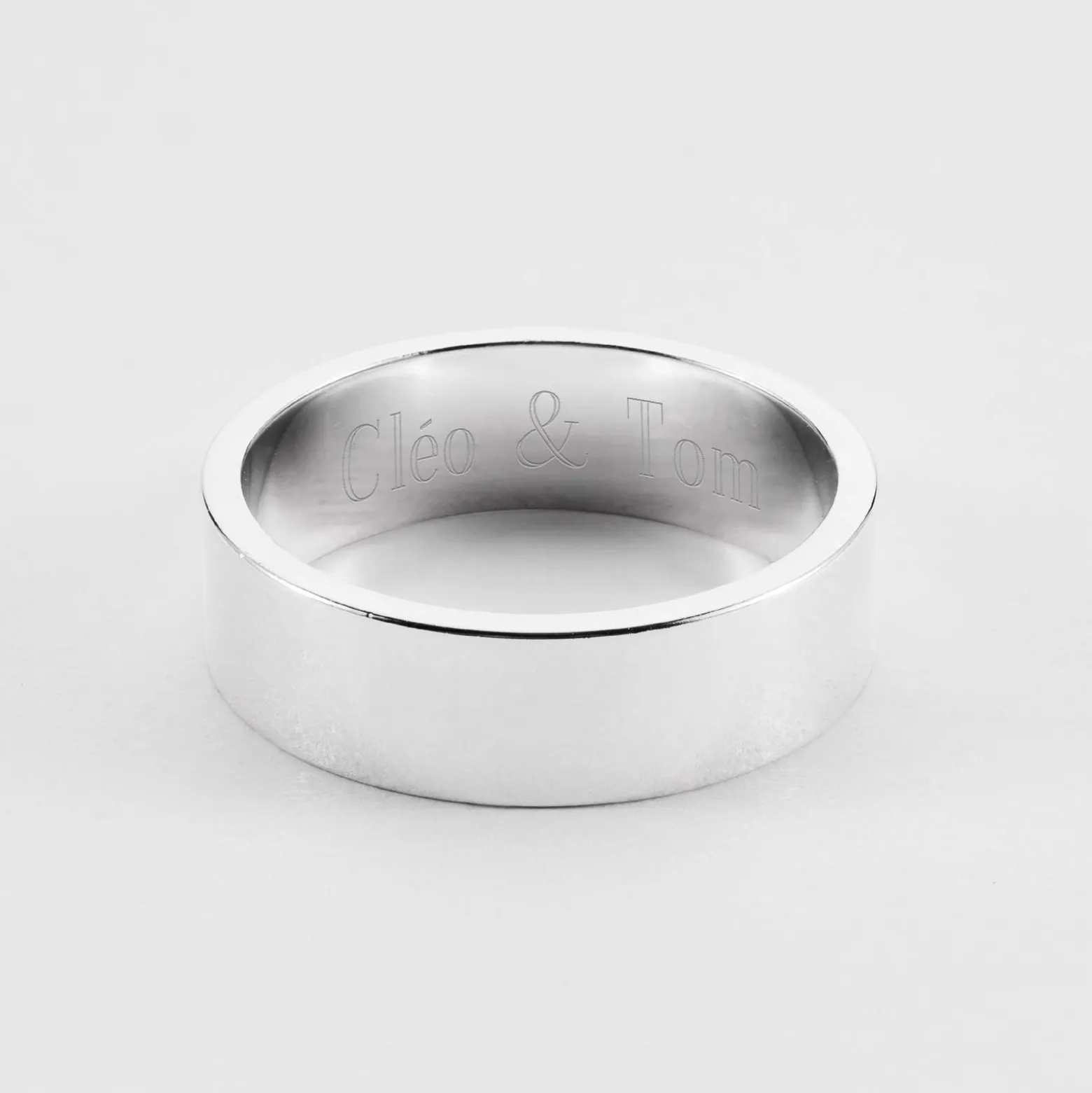 Bague homme personnalisée argent 7 mm - Nos petits imparfaits