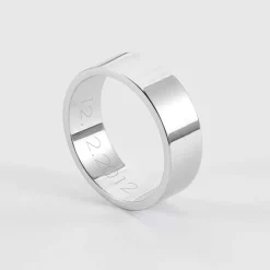 Bague homme personnalisée argent 7 mm - Nos petits imparfaits