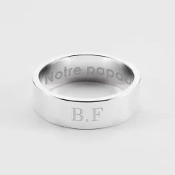 Bague homme personnalisée argent 7 mm - Nos petits imparfaits