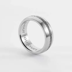 Bague homme personnalisée acier câble
