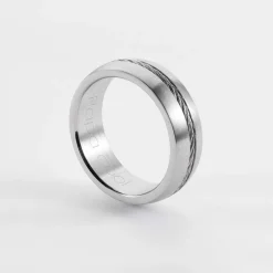 Bague homme personnalisée acier câble