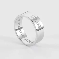 Bague homme personnalisée argent 7 mm