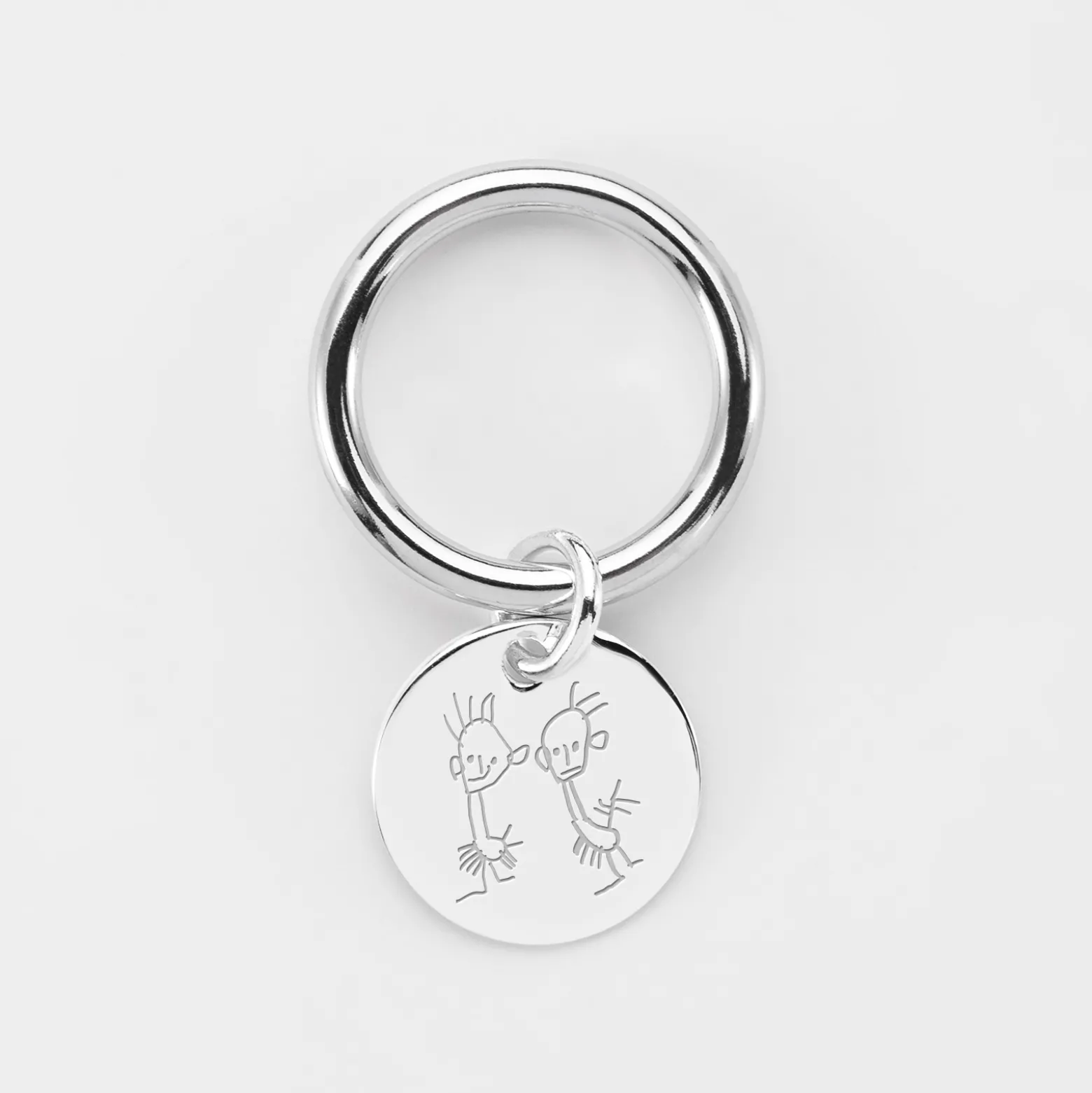 Bague jonc argent personnalisée médaille gravée 15 mm