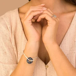 Bague jonc argent personnalisée médaille gravée initiale 10 mm