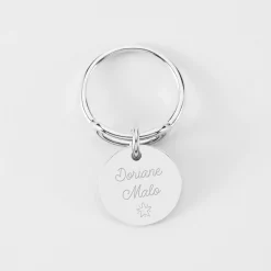 Bague Mariée ovale ouverte argent personnalisée médaille gravée 15 mm