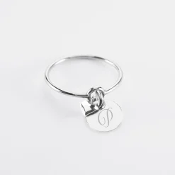 Bague mini coeur bombé personnalisé médaille gravée argent 10 mm