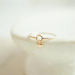 Bague mini coeur bombé plaqué or