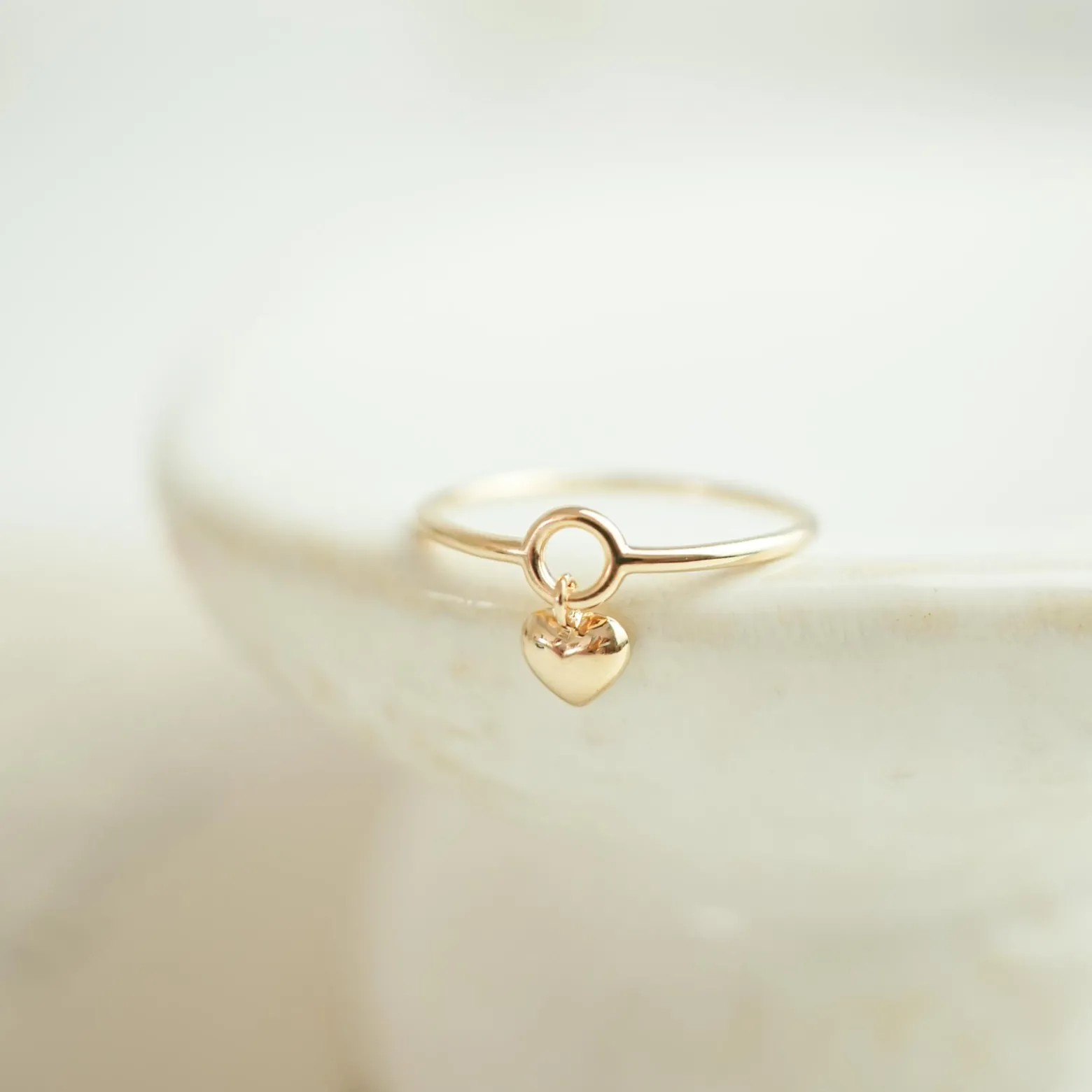 Bague mini coeur bombé plaqué or
