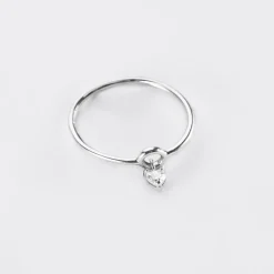 Bague mini coeur scintillant argent