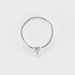 Bague mini coeur scintillant argent