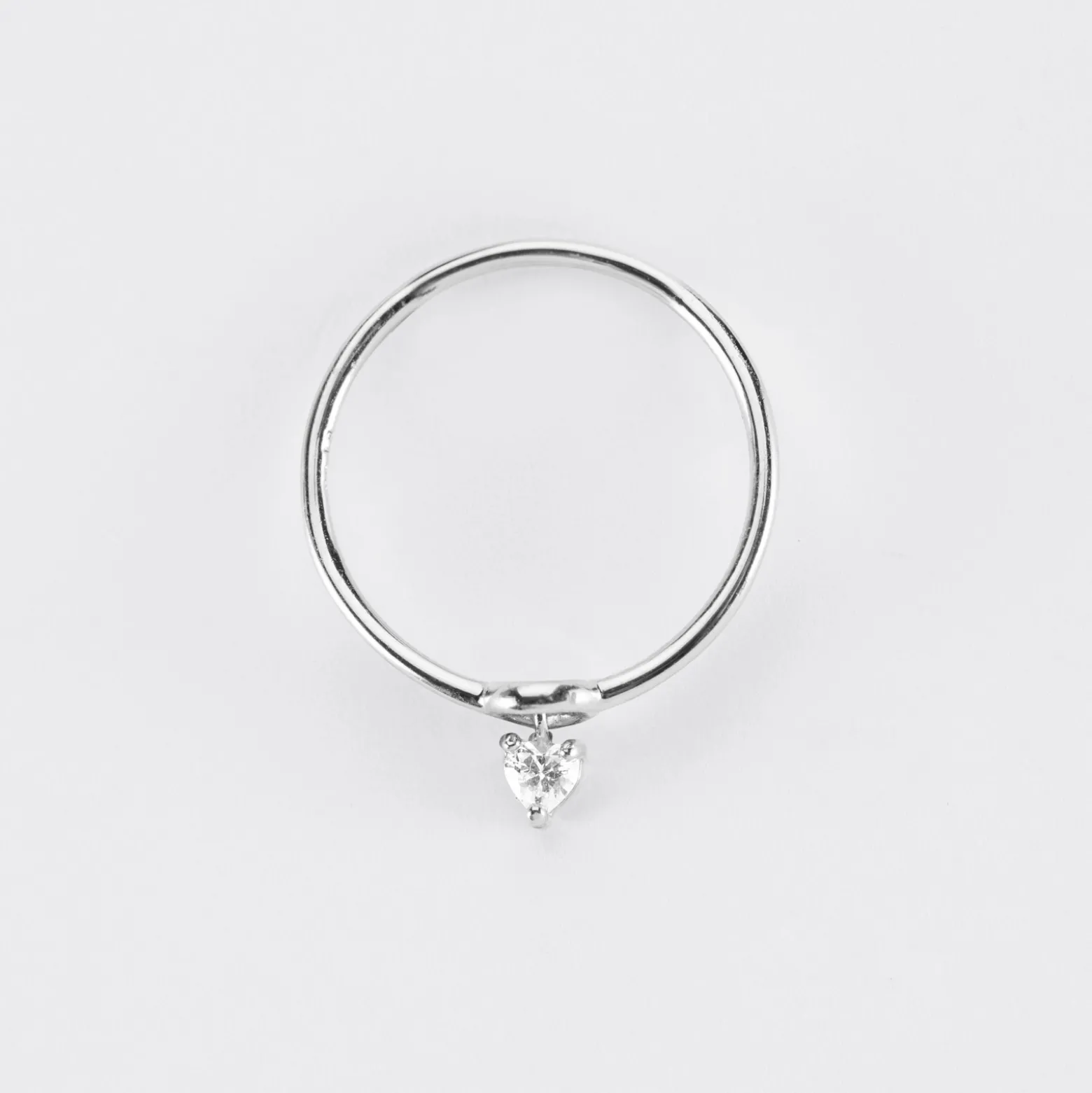 Bague mini coeur scintillant argent