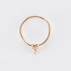 Bague mini coeur scintillant plaqué or