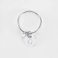 Bague mini coeur scintillant personnalisé médaille gravée argent 10 mm