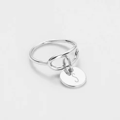 Bague ovale ouverte argent personnalisée médaille gravée 10 mm