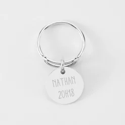 Bague ovale ouverte argent personnalisée médaille gravée 15 mm