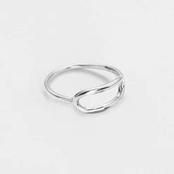 Bague ovale ouverte argent