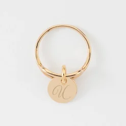Bague ovale ouverte plaqué or personnalisée médaille gravée 10 mm
