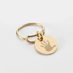 Bague ovale ouverte plaqué or personnalisée médaille gravée 15 mm