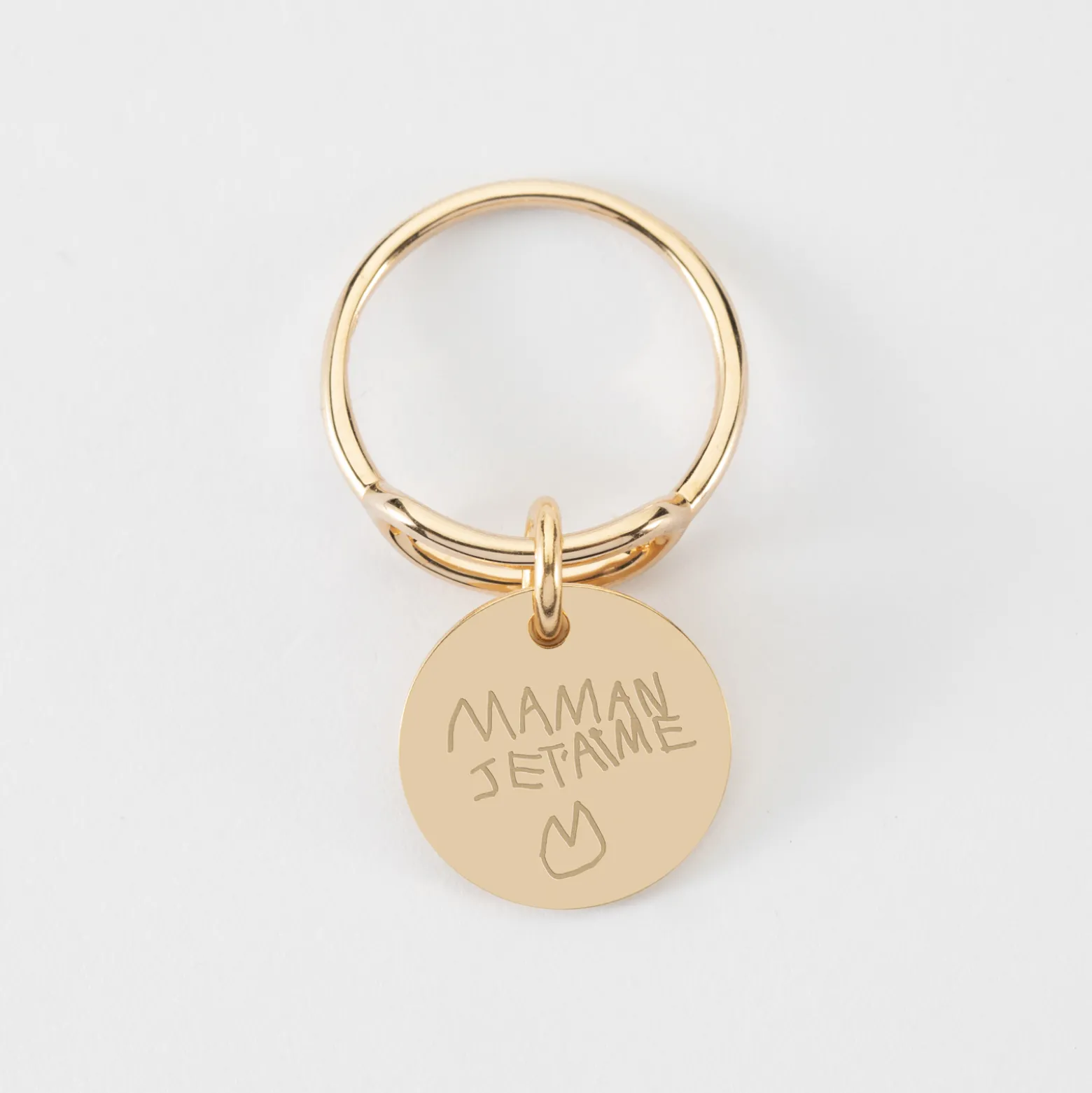 Bague ovale ouverte plaqué or personnalisée médaille gravée 15 mm