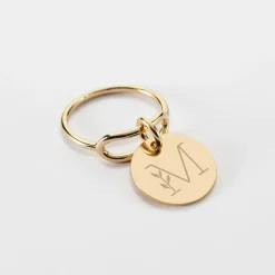 Bague ovale ouverte plaqué or personnalisée médaille gravée 15 mm