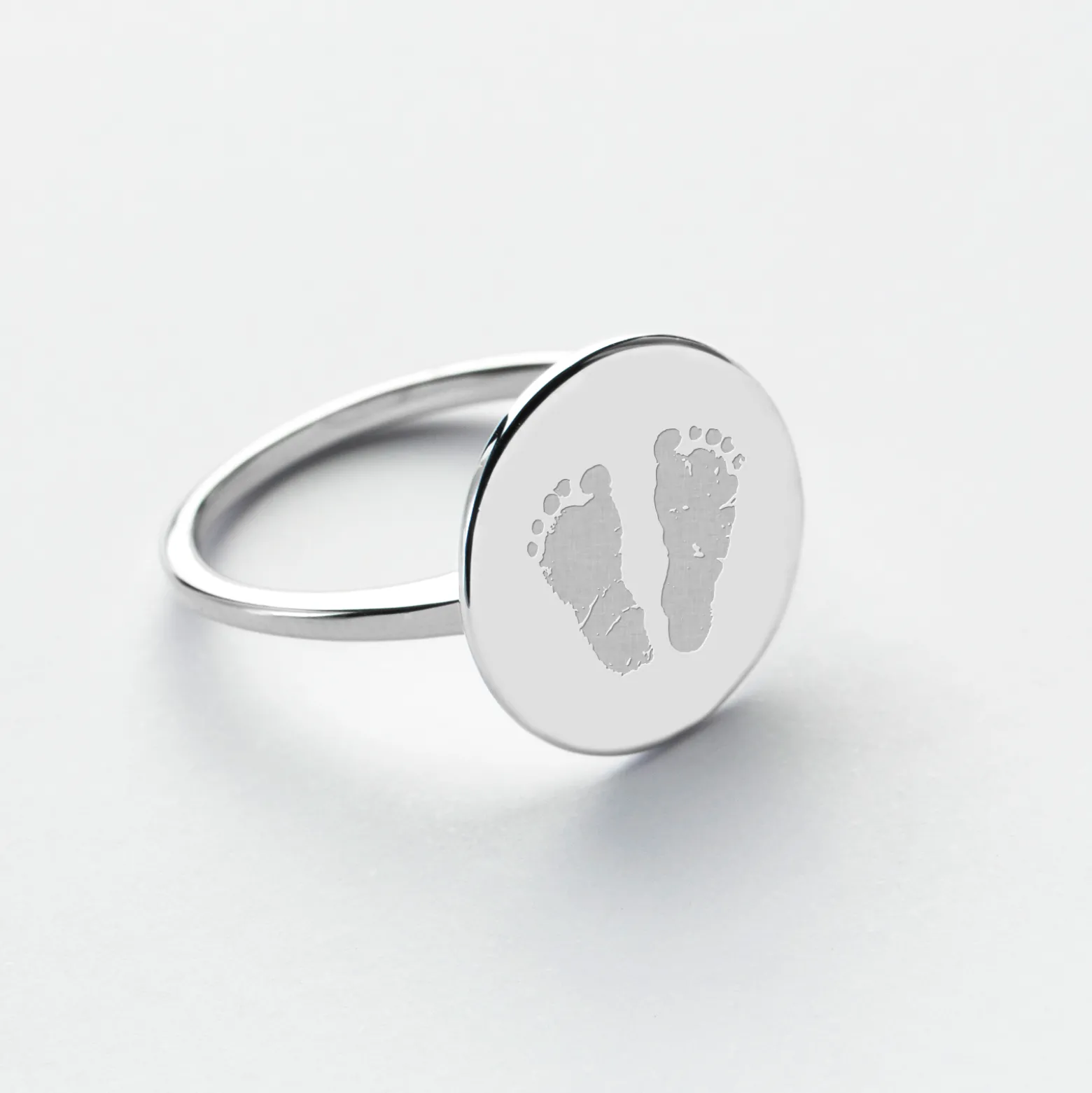 Bague plateau personnalisée argent médaille gravée 15 mm