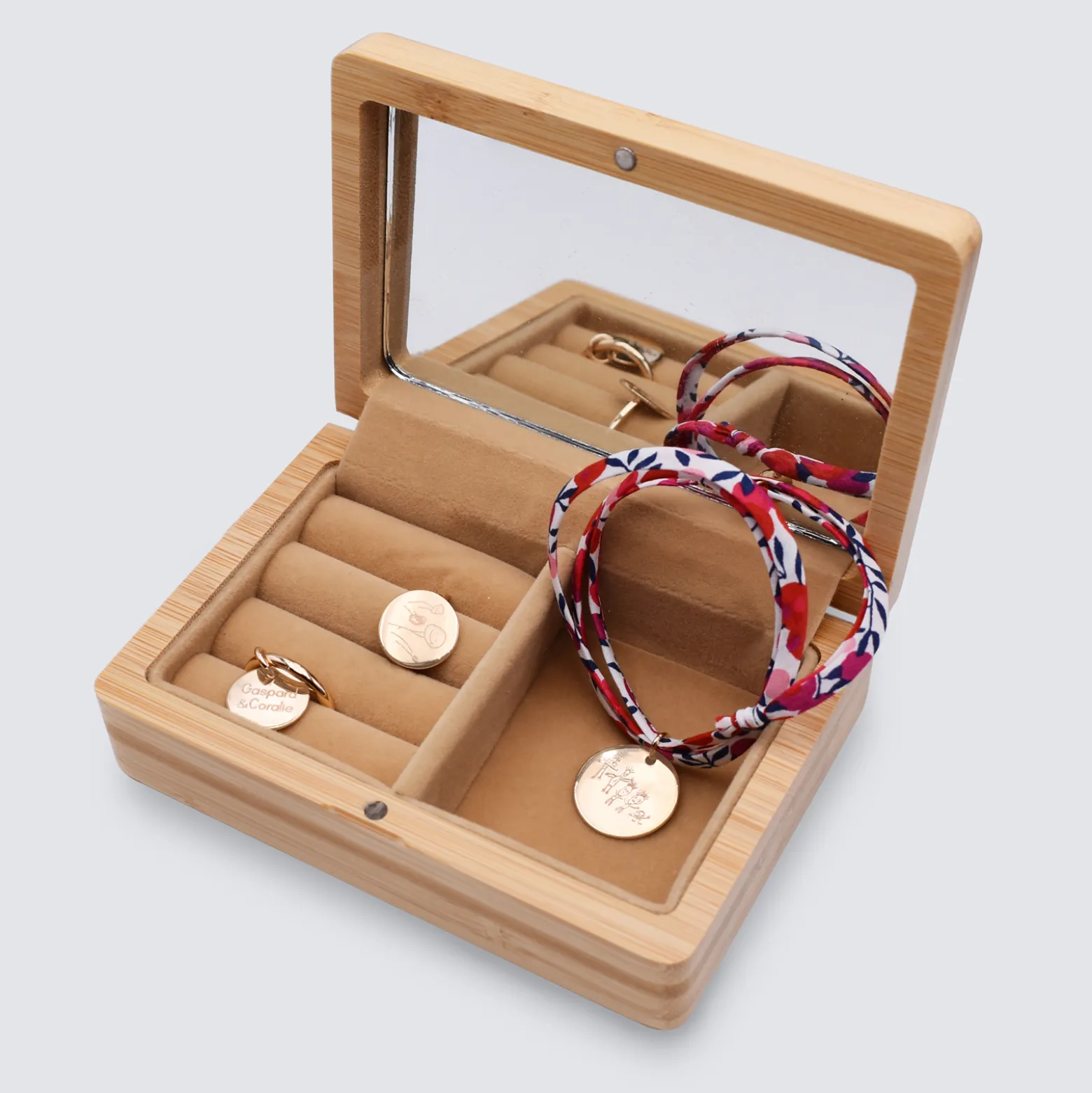 Boîte à bijoux Mariée personnalisée 12x8,5 cm bois gravé