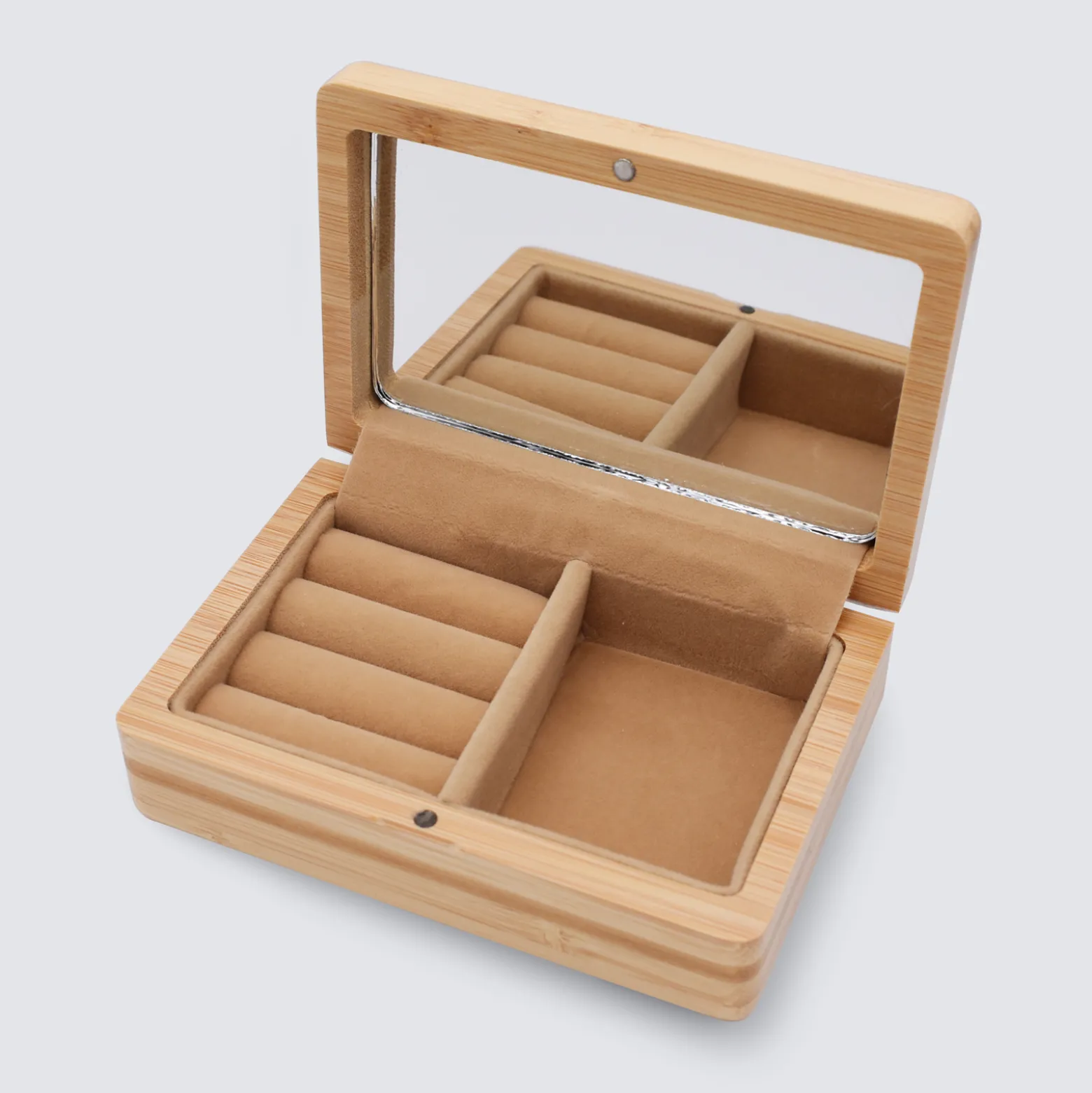 Boîte à bijoux personnalisée initiale 12x8,5 cm bois gravé - HappyBulle x Marie Savart