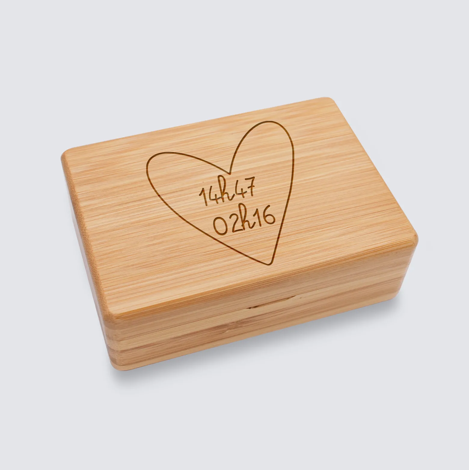 Boîte à bijoux personnalisée 12x8,5 cm bois gravé - HappyBulle x Mon petit Léon