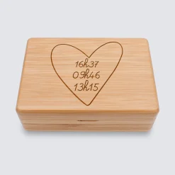 Boîte à bijoux personnalisée 12x8,5 cm bois gravé - HappyBulle x Mon petit Léon