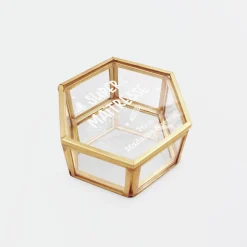 Boîte à bijoux personnalisée hexagonale 8x7x4 cm verre gravé - Edition spéciale