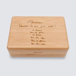 Boîte à bijoux personnalisée 12x8,5 cm bois gravé