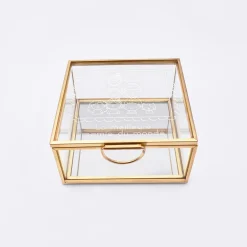 Boîte à bijoux personnalisée 10x10x5 cm verre gravé - édition spéciale