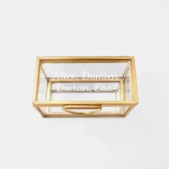 Boîte à bijoux personnalisée rectangle 8x4x4 cm verre gravé
