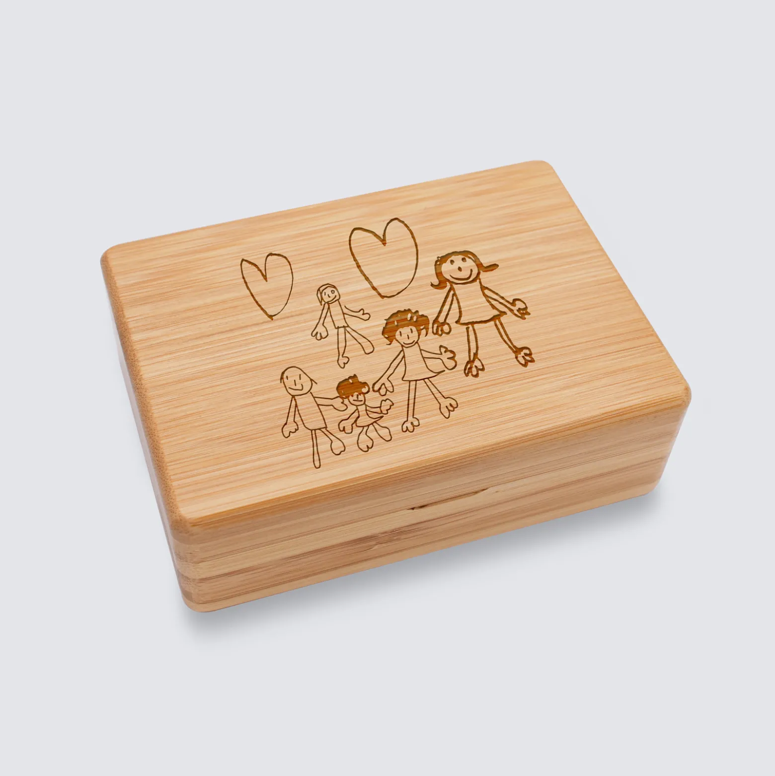 Boîte à bijoux personnalisée 12x8,5 cm bois gravé - Nos petits imparfaits