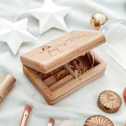 Boîte à bijoux personnalisée 12x8,5 cm bois gravé - Nos petits imparfaits