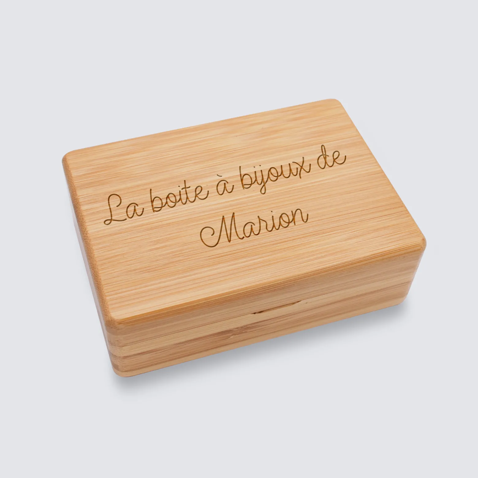 Boîte à bijoux personnalisée 12x8,5 cm bois gravé - Nos petits imparfaits