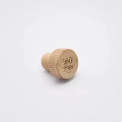 Bouchon de bouteille bois gravé - édition spéciale "Super Papy"
